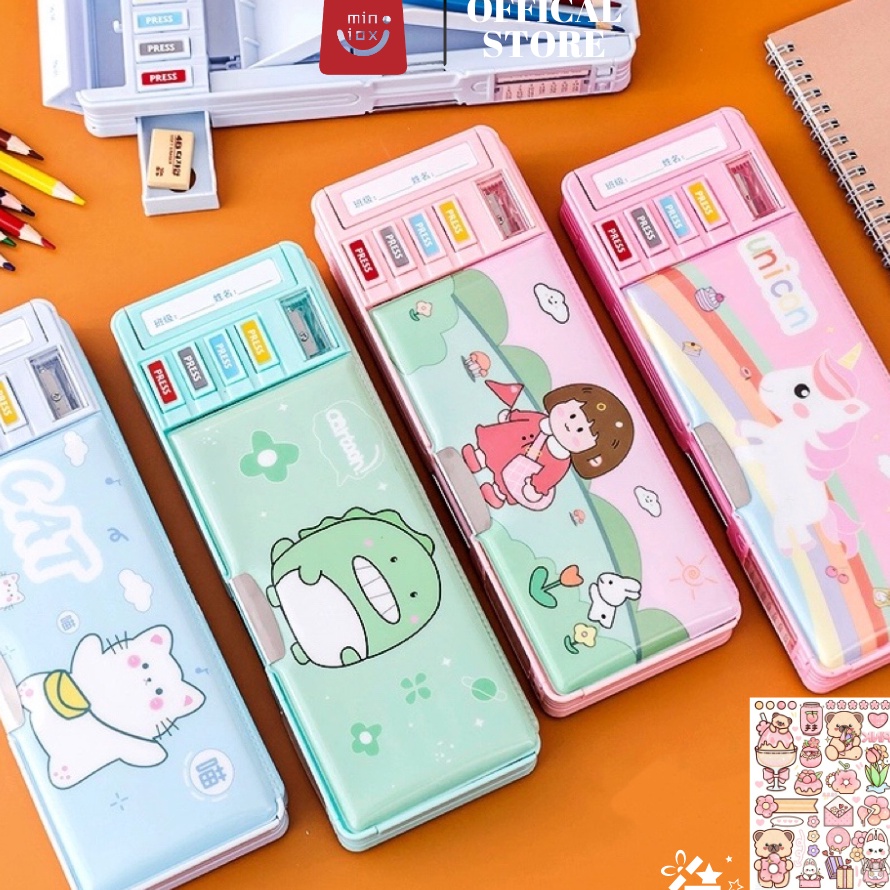 

Ready Stock Ready✅ 2 Lapisan Tempat Pensil multifungsi/Kapasitas besar, taman kanak-kanak/Motif Unicorn / Dinosaurus / Astronot Untuk Anak Tk