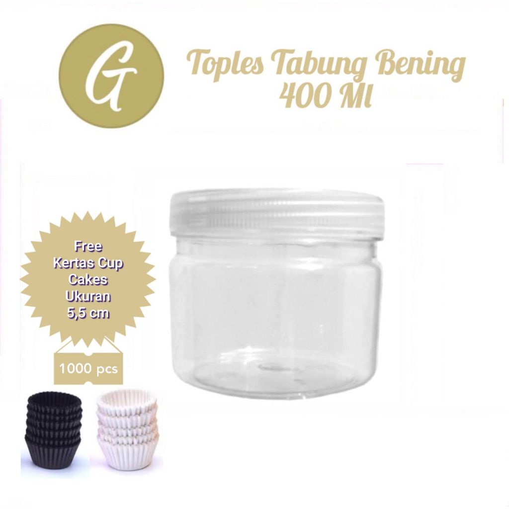 Toples 400 ml toples Plastik 400 ml Toples Tabung 400 ml Toples silinder 400 ml