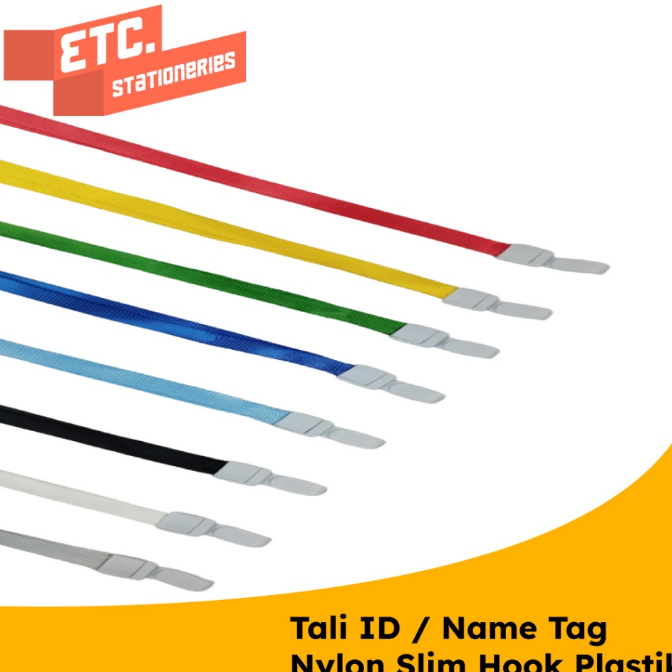 

Baru Tali Id Card / Tali Name Tag / Name Tag Nylon Slim Hook Plastik [Isi 20pcs] CBT-NYLK