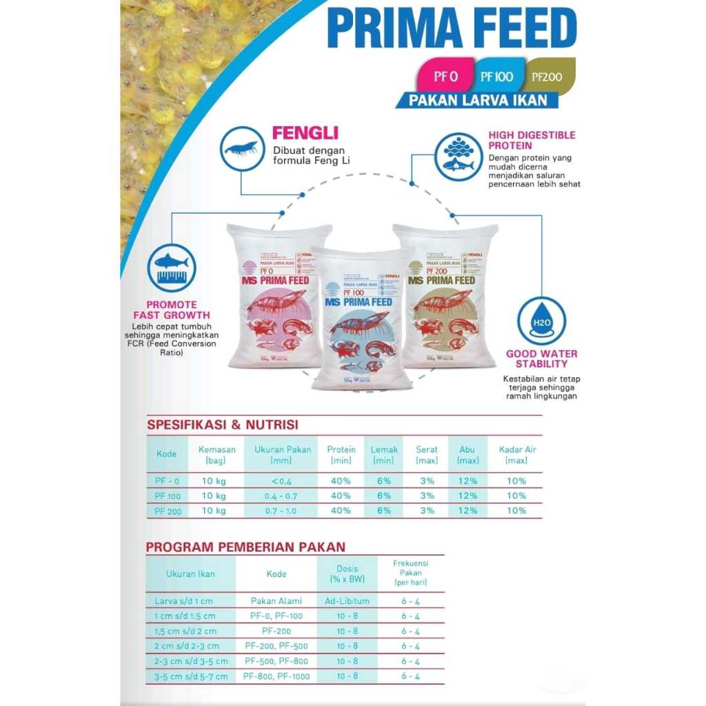 1 KARUNG SAK 10 Kg PF 1000, 800, 500, 200, 100, 0, PF 128, FF 888, FF 999 by MS PRIMA FEED Makanan