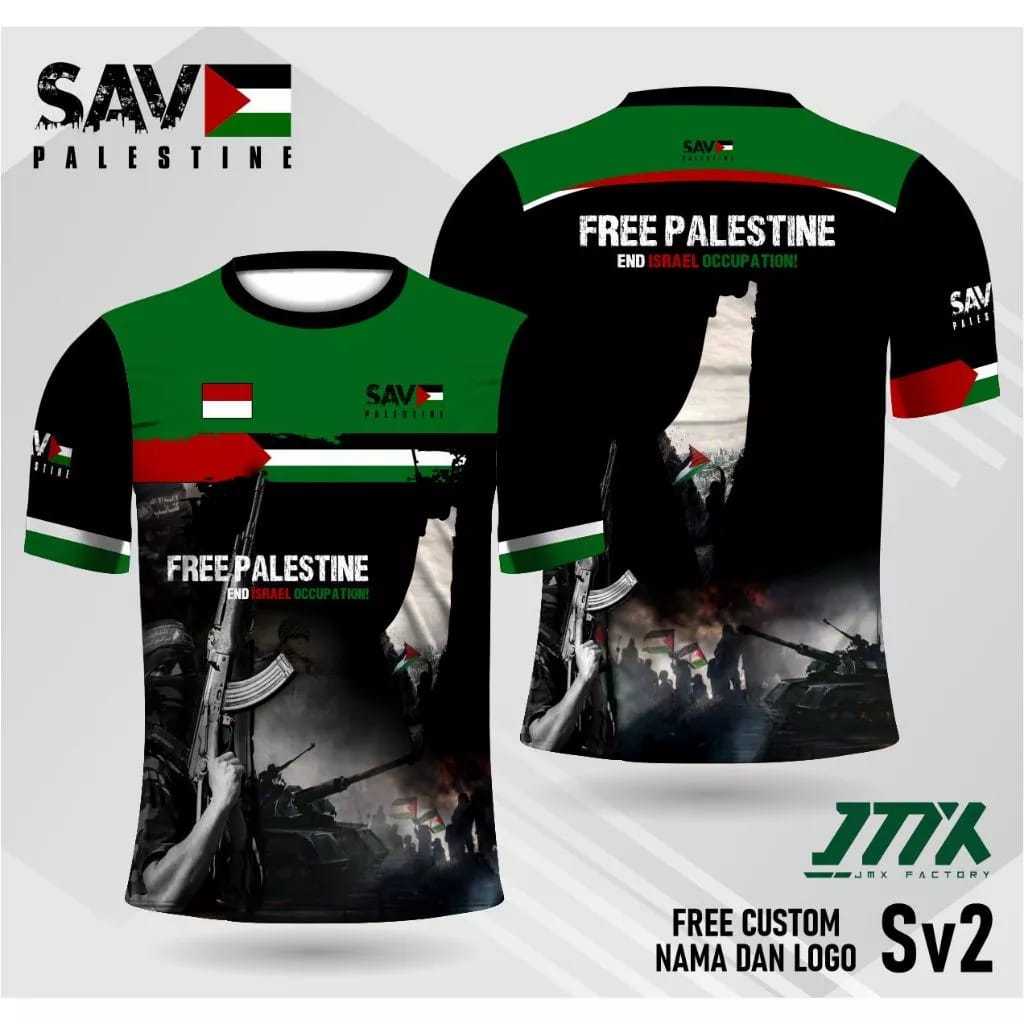 Tshirt Jersey Palestina Pendek/Kaos Jersey Palestina Free Custom