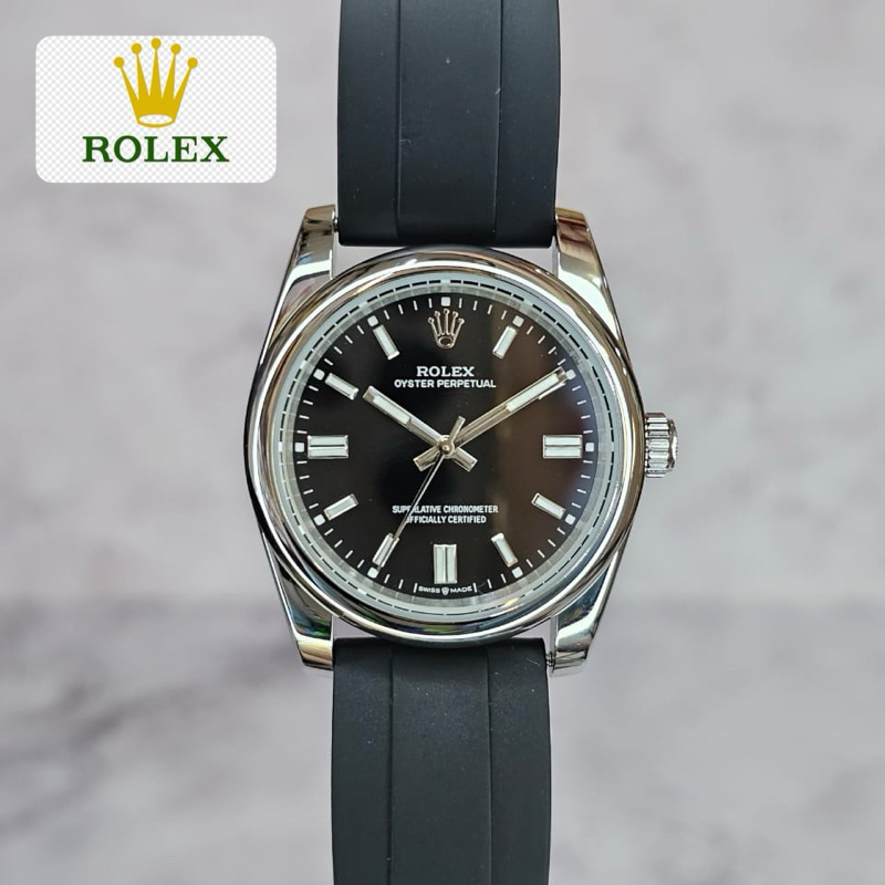 Jam Rolex Automatic Oysterflex Rubber’B 36MM Fullset