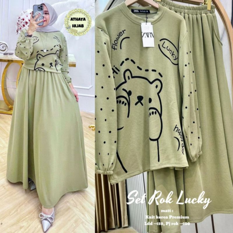 BISA COD GAMIS  LUVKY SET // SET ROK YUMEKO BY ATHAYA HIJAB