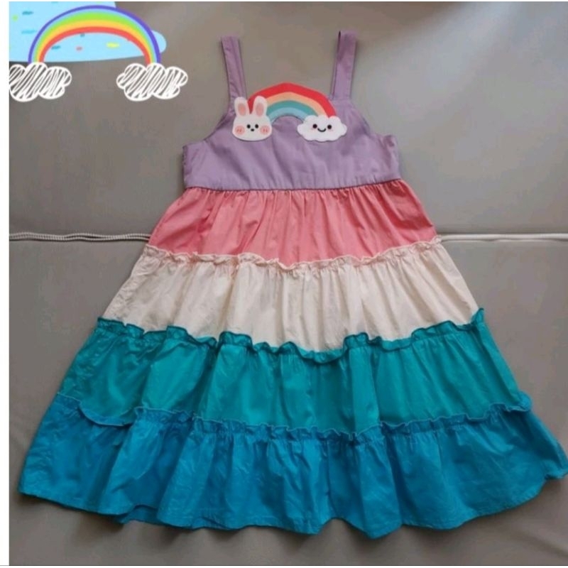Lamitto dress anak motif rainbow preloved like new
