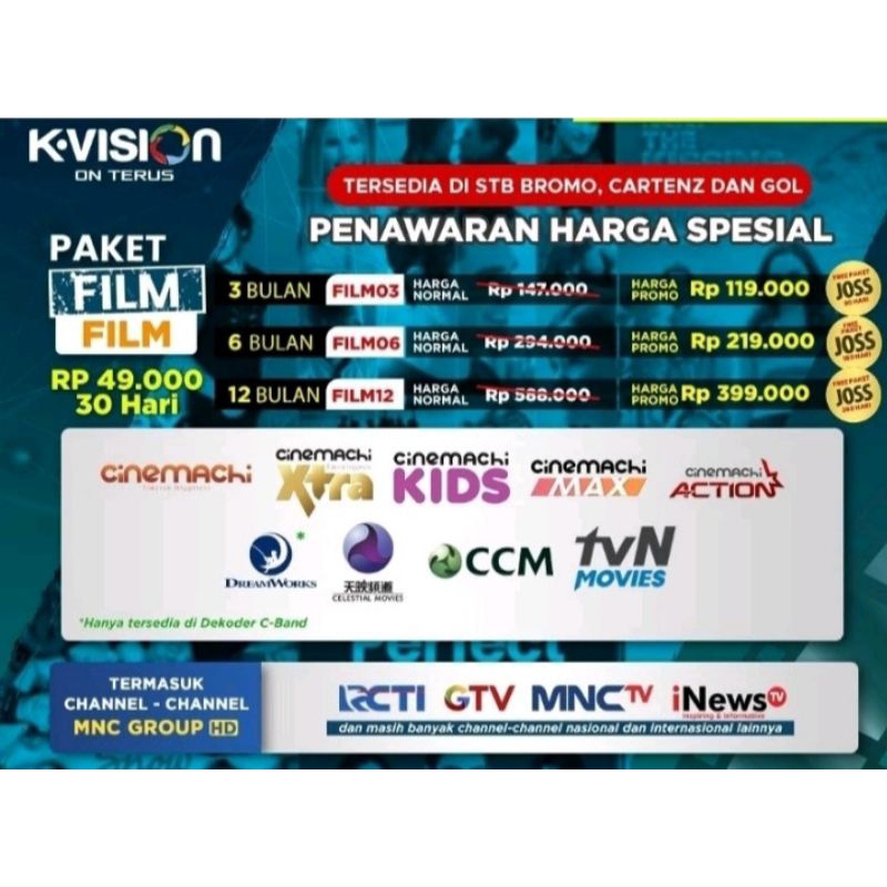 Paket FILM k-vision 30 hari