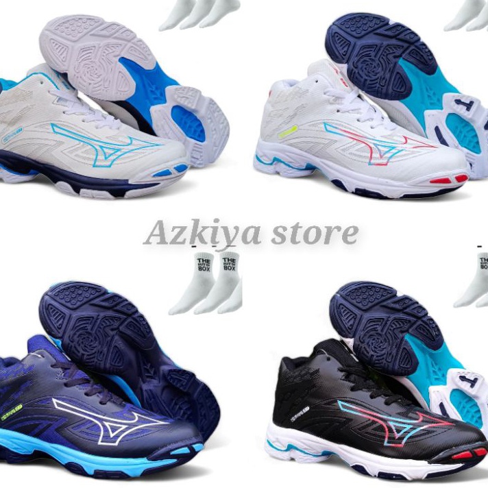 *Ready Stock* Sepatu Voly Volly Mizuno Wlz7 Mid Sepatu Voli Pria Dan Wanita Sepatu Volley cowo dan c