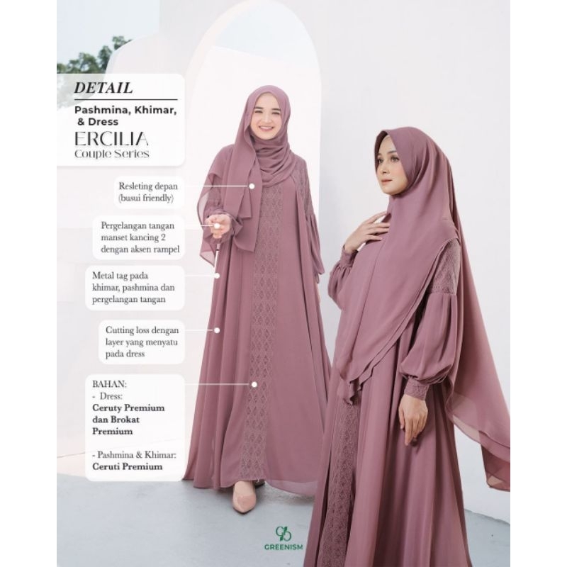 Ercilia Dress Gamis Brukat Greenism