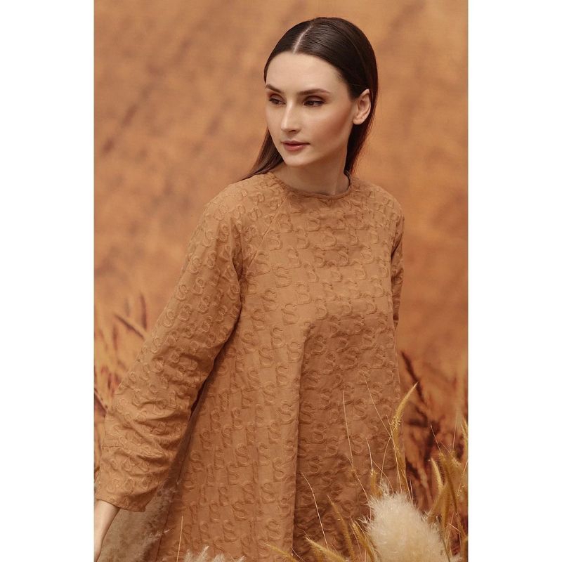 NEW Benang jarum x buttoscarves Eliza top brown