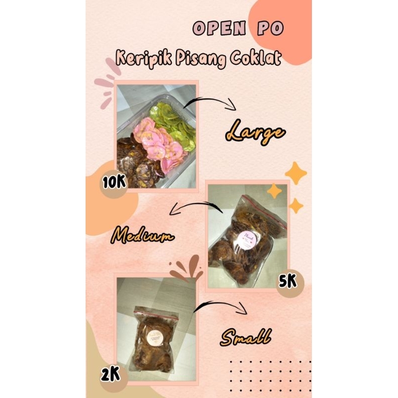 

cemilan keripik pisang lumer/coklat ,coklat, mactha, strawberry