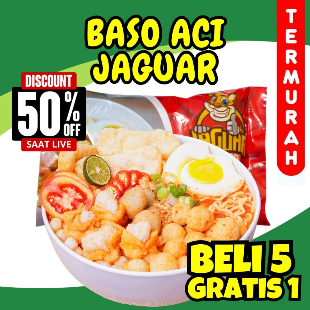 

BASO ACI TULANG RANGU JAGUAR PEDAS TERLEZAT BAKSO ACI INSTAN TULANG RANGU TERMURAH BELI 5 GRATIS 1