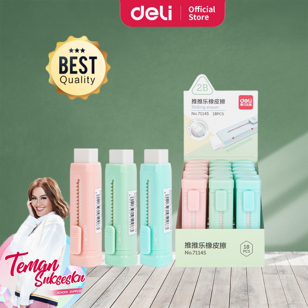 

Deli Pengahpus Mekanik Warna Lucu / Deli Sliding Eraser 71145