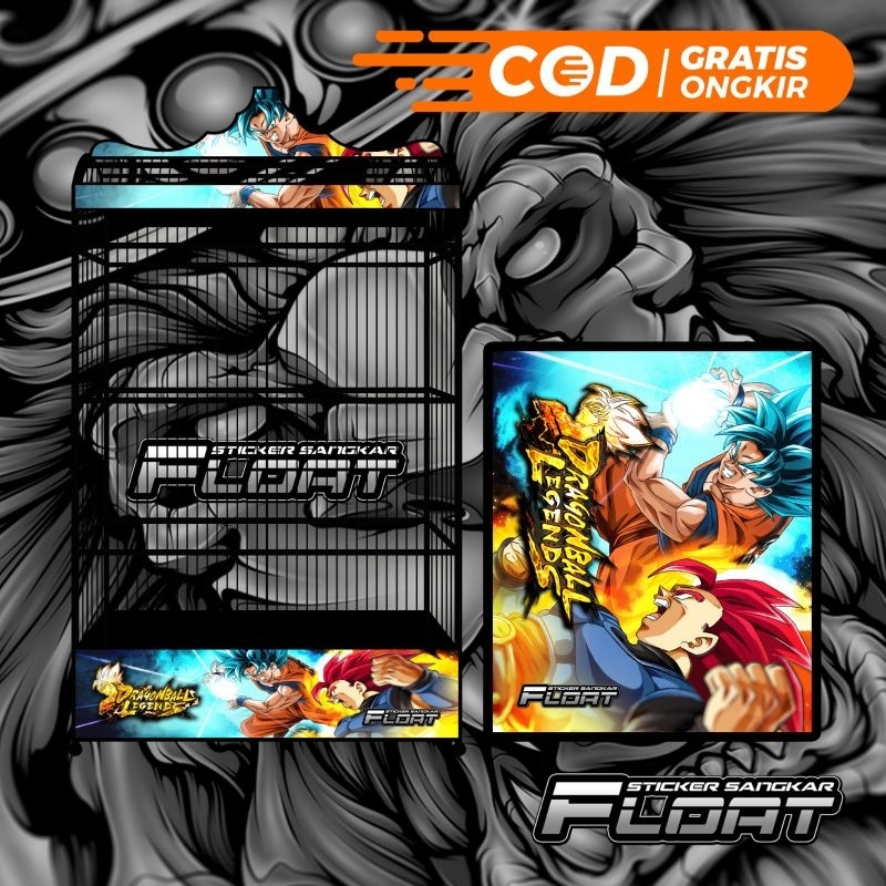 STIKER DECAL SANGKAR KANDANG BURUNG KOTAK REPLIKA GEPENGAN KOHSAN DIAMOND MOTIF DRAGON BALL LEGENDS