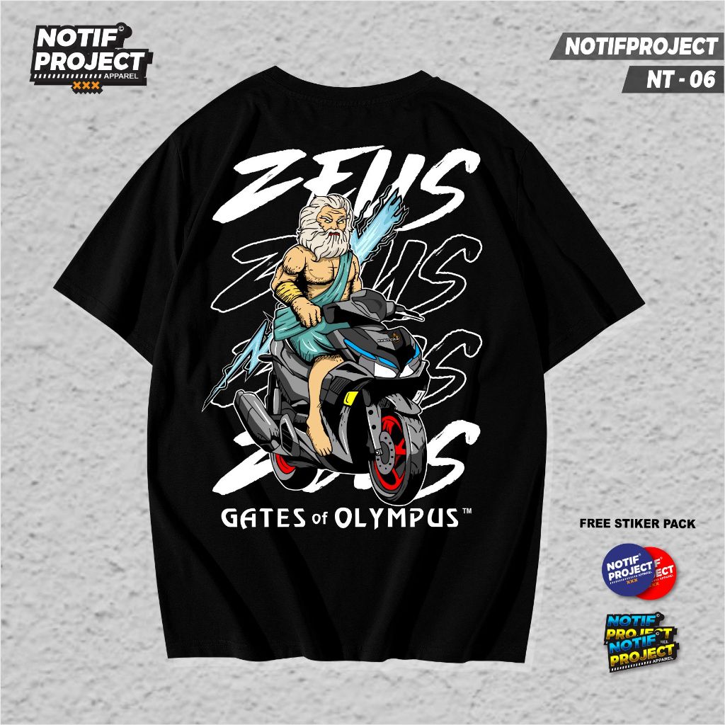 Kaos Pragmatic Play Gates Of Olympus Game Slot Kakek Zeus t shirt game slot