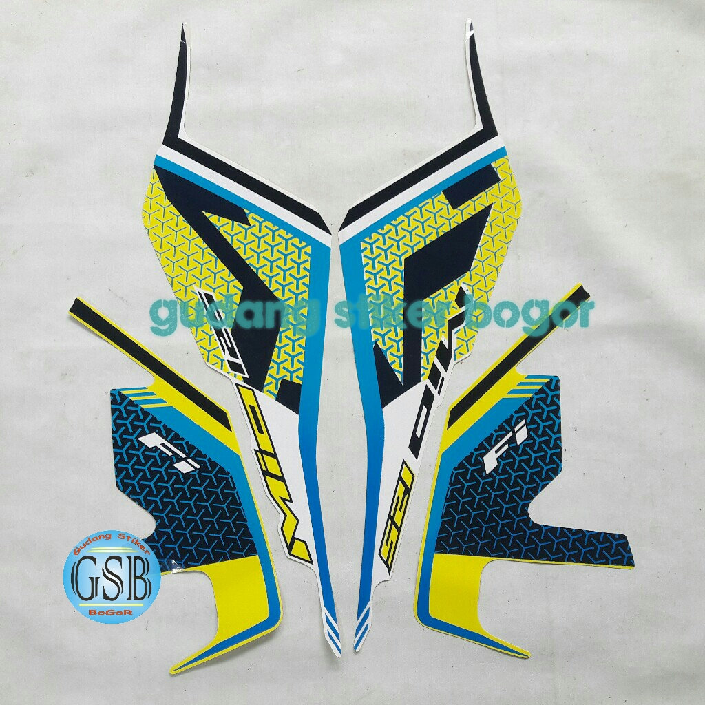 STICKER STRIPING MOTOR MIO M3 125 FI 2022 PUTIH-KUNING