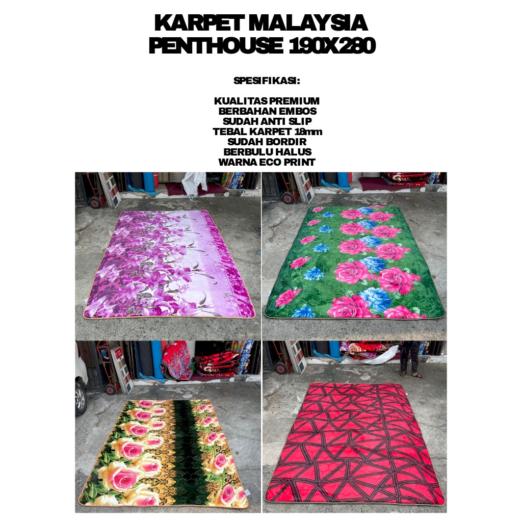 KARPET MALAYSIA PENTHOUSE 190X280 18mm KARPET IMPORT PREMIUM