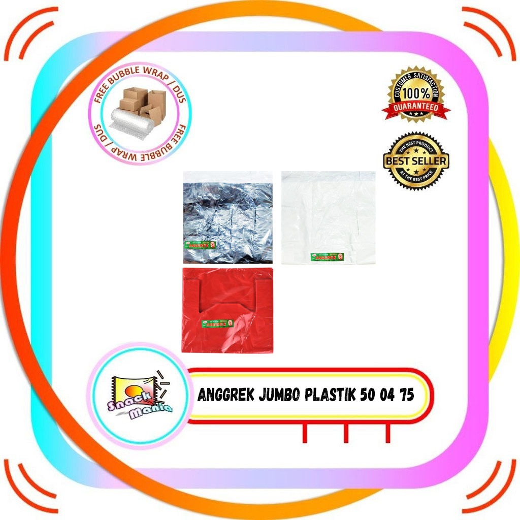 Tas Kresek Anggrek Jumbo Plastik 50 04 75 Putih Hitam Merah 20 Lbr