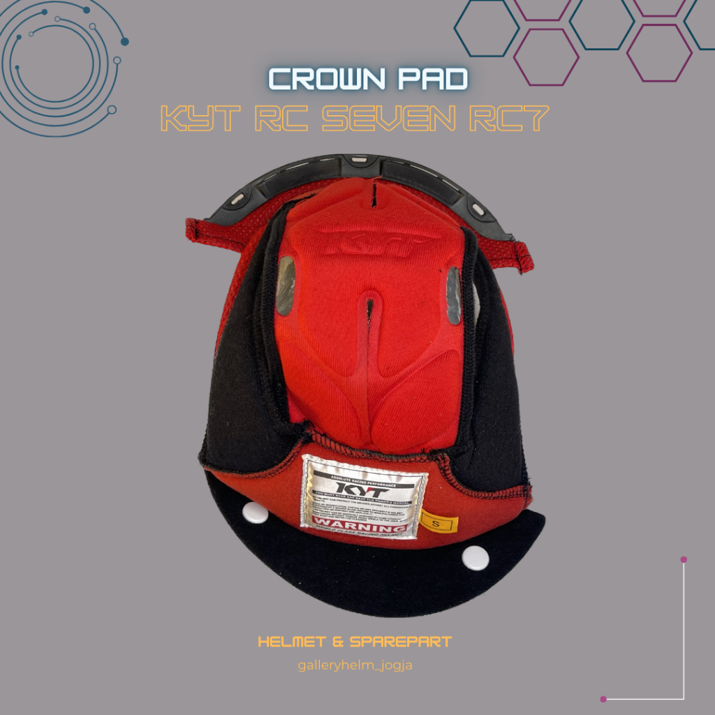 KYT RC7 - Crown Pad / KYT RC seven / Crownpad / busa atas helm rc seven / busa atas helm rc7 / origi