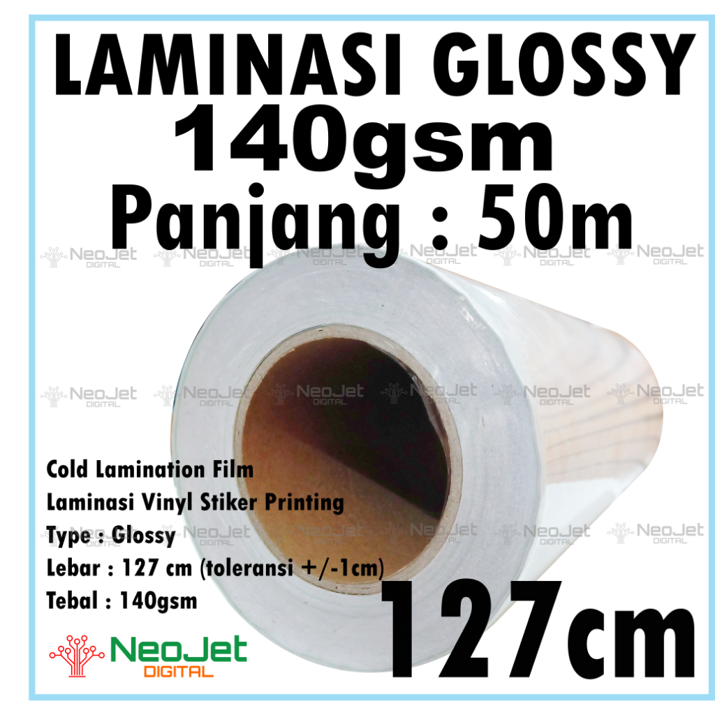 

Laminasi Dingin Laminating Glossy Matte Doff Murah 140gsm lebar 127cm