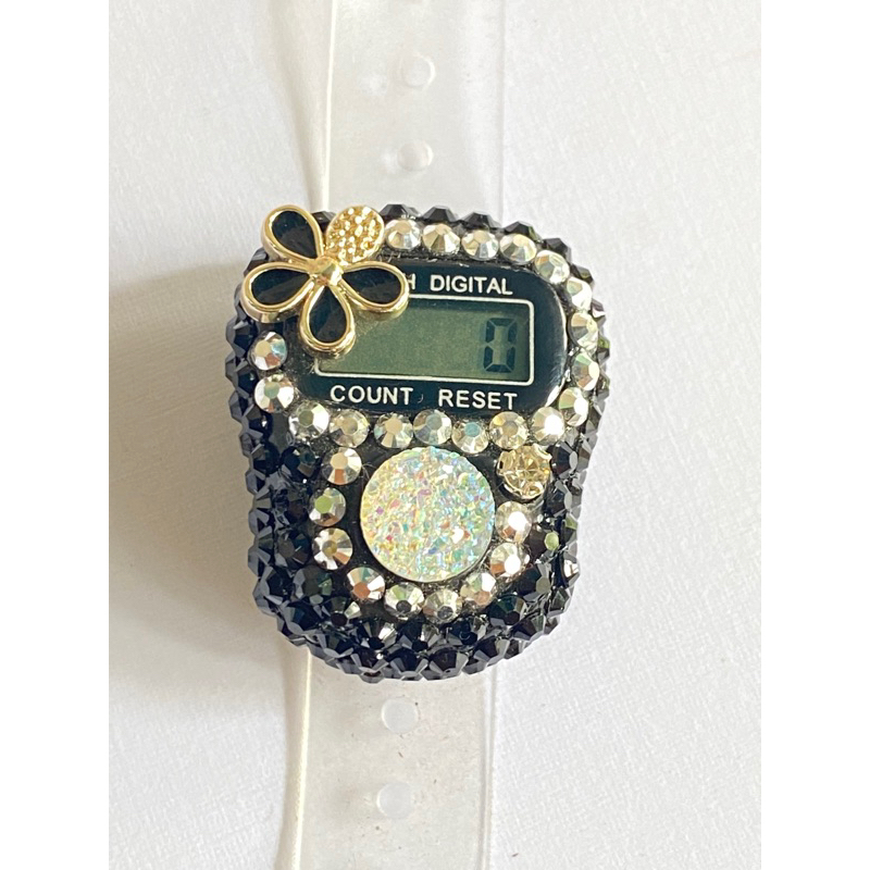 TASBIH DIGITAL CANTIK MUTIARA BLINK BLINK BUNGA VINCA HITAM SERIES