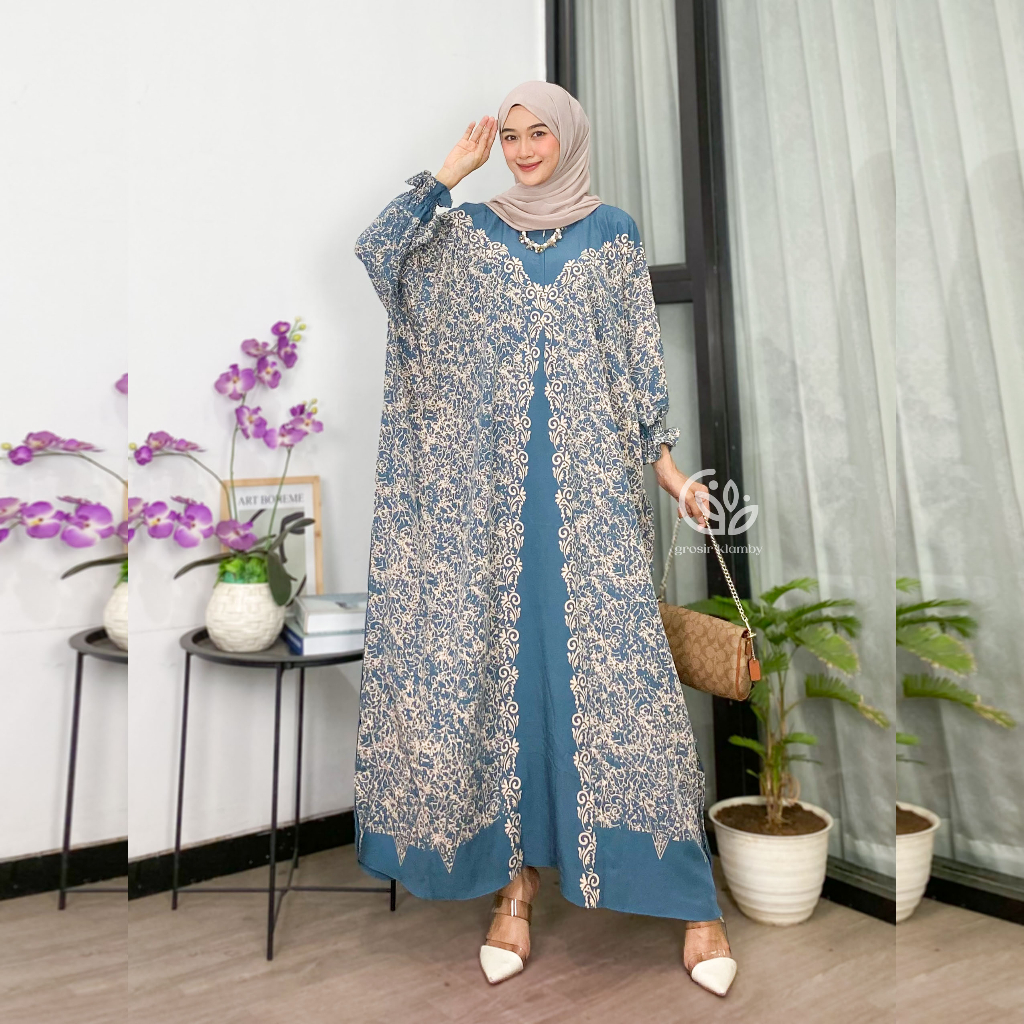 New New Kaftan Alexa/Gamis Rayon Jumbo Terbaru Bahan Rayon Premium Tebal Dan Adem/Baju Muslimah