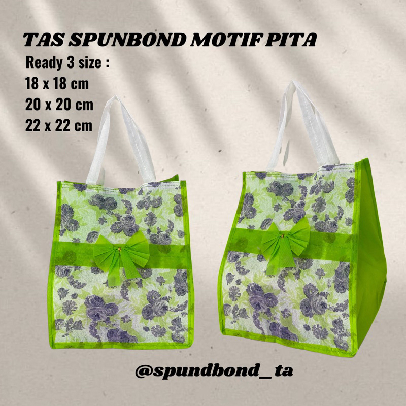 

[[ 1 LUSIN = 12 PCS ]] Tas Spunbond Hajatan Motif Pita Hijau