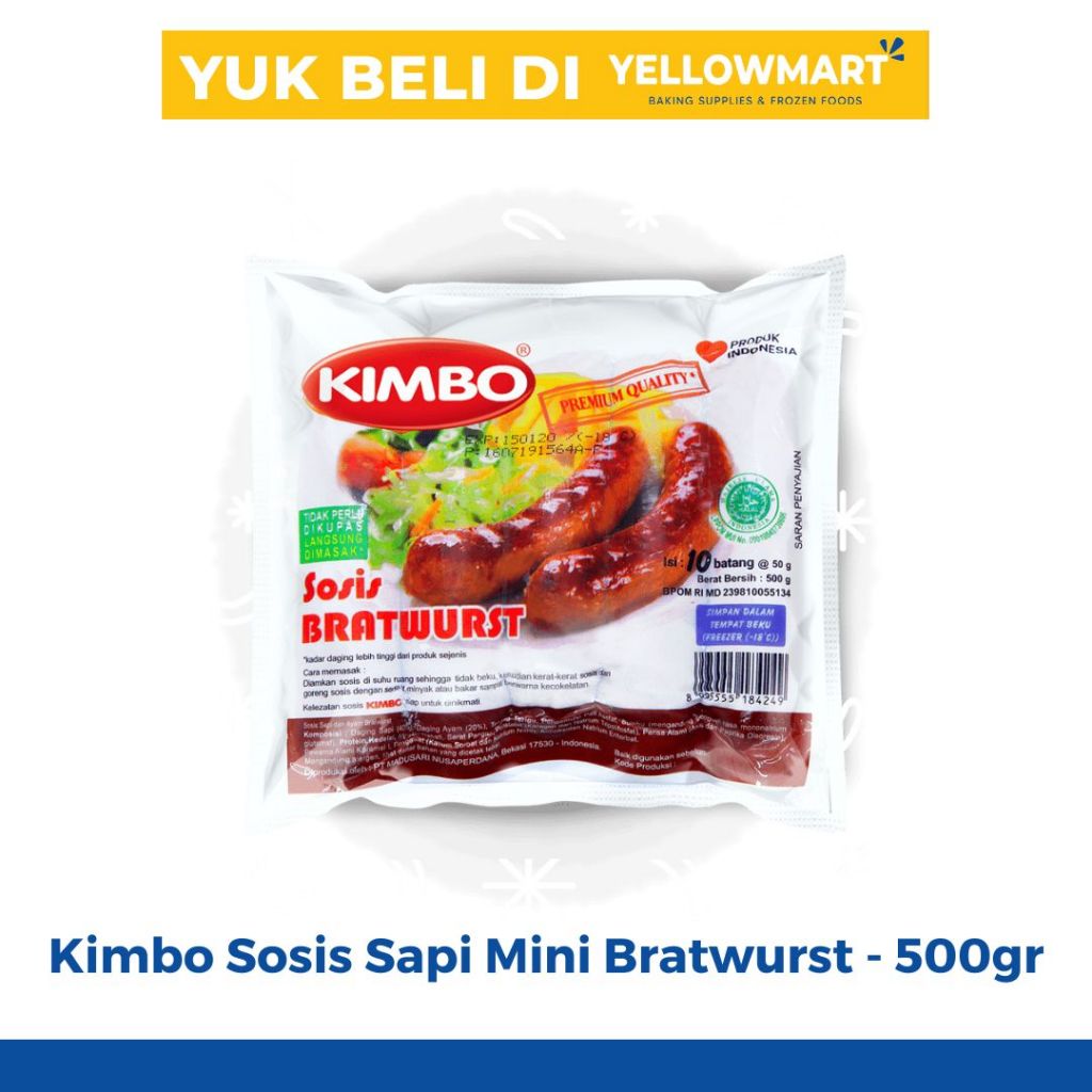 

Kimbo Sosis Sapi Mini Bratwurst - 500gr