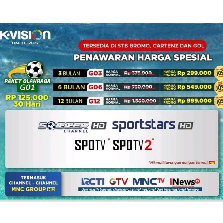 ✶BigSale,,✶ Paket Olahraga G01 Bromo Cartenz dan GOL K Vision Proses cepat