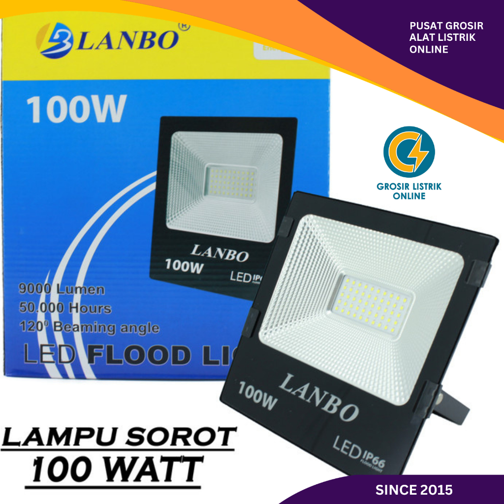 KAP SOROT LED FLOOD LIGHT TEMBAK 100W 50W 30W 20W 10W 100 50 30 20 10 WATT IP65 OUTDOOR WATERPROOF