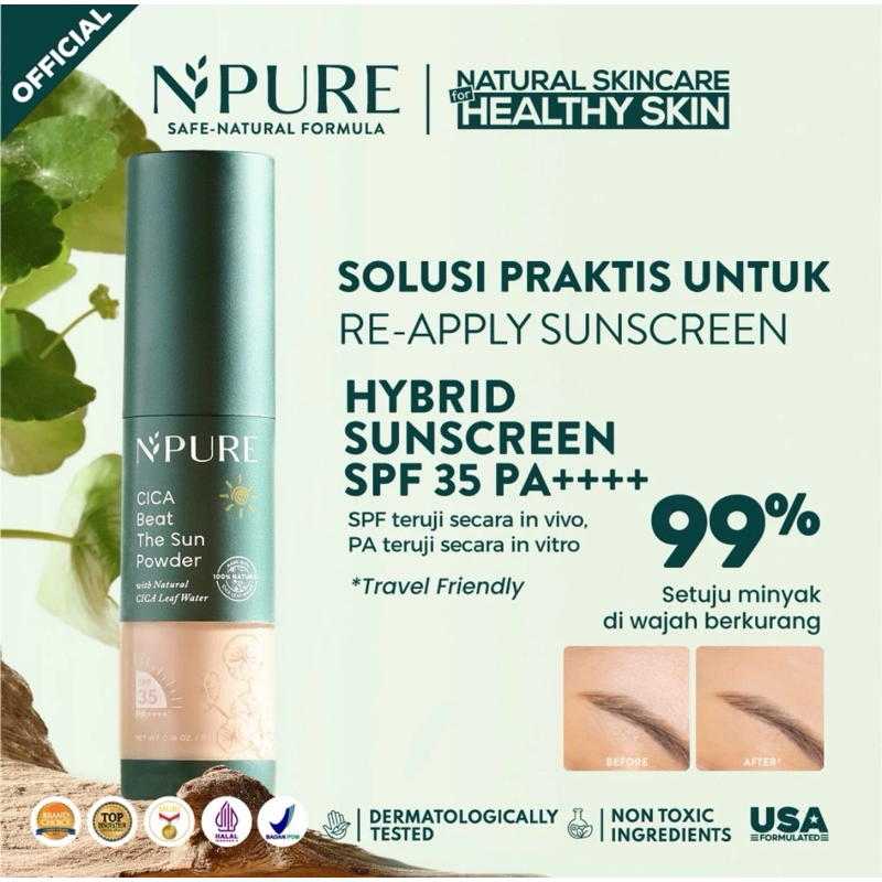 sunscreen powder NPURE cica beat the sun powder retouch sunscreen