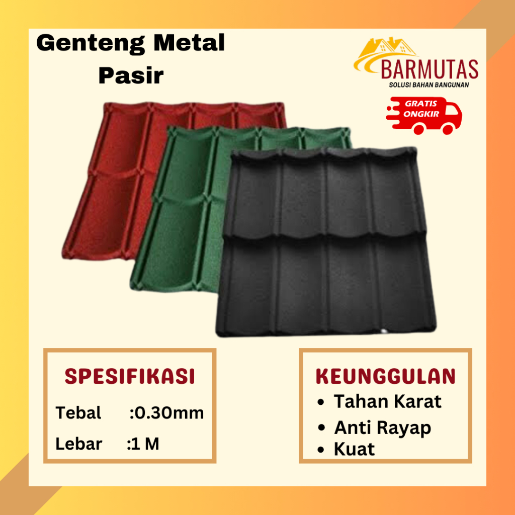 Barmutas - Pabrik Genteng Metal Pasir tebal 0.35 MM