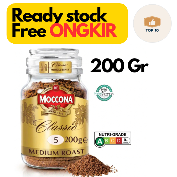 

Moccona Classic Medium Roast Intensity 5 Freeze Dried Instant Coffee 200g