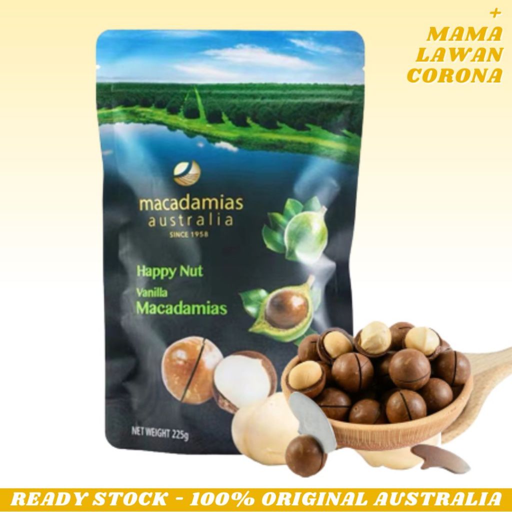 

Happy Nut Macadamias Australia Macadamia in Shell - Vanilla Flavour 225g