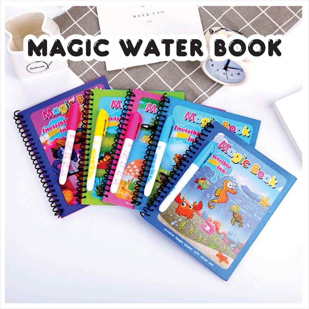 

Magic Water Book Buku Ajaib Mewarnai Gambar Edukasi Anak Coloring Drawing Book