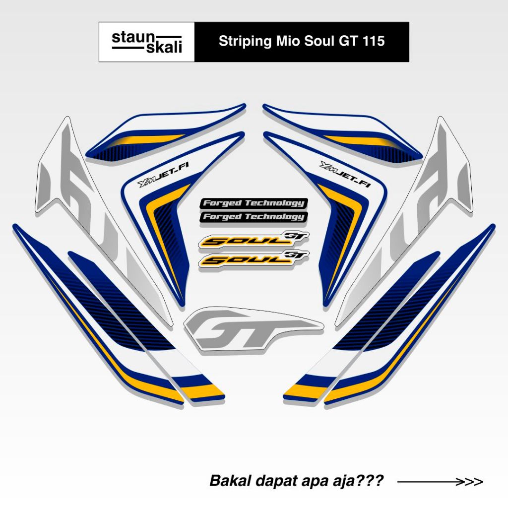 Striping Mio Soul GT 115 Variasi (5) Original Ori Api Hotwheels Medusa Body Set 2012 2013 2014 2015 