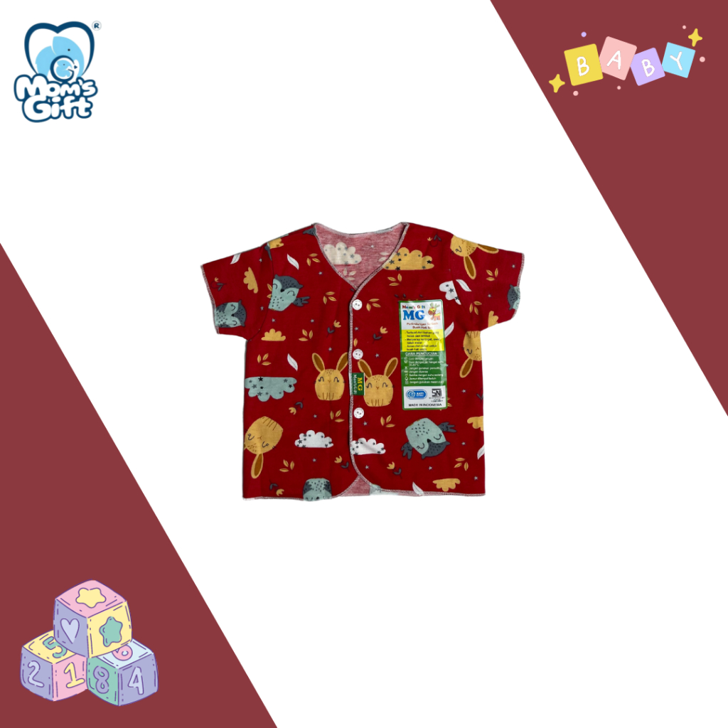 MOMS GIFT BAJU BAYI LENGAN PENDEK FULL PRINTING BB 405 PD