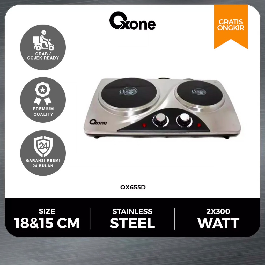 Oxone OX655D Kompor Listrik Ceramic 2 Tungku Design Elegant