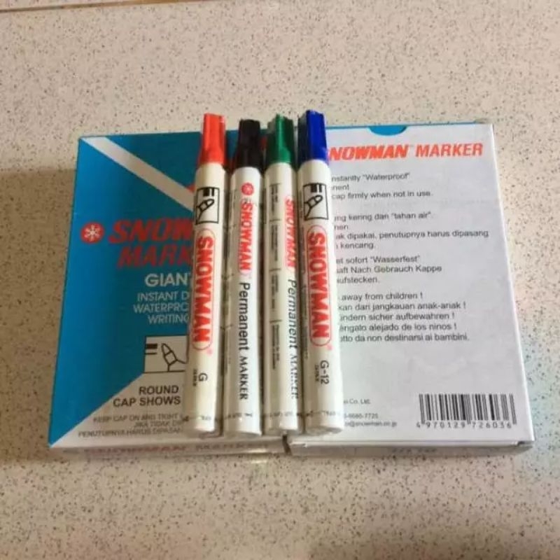 

Spidol Marker Permanent G-12 SNOWMAN / Permanent G-12 Snowman