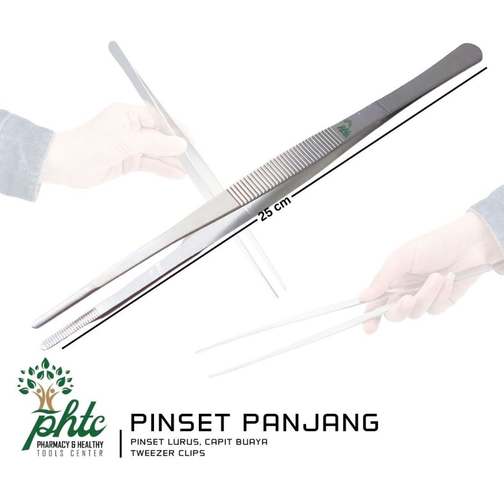 Pinset Lurus 25Cm Tweezer Clip Pinset Capit 25 Cm Stainless Steel