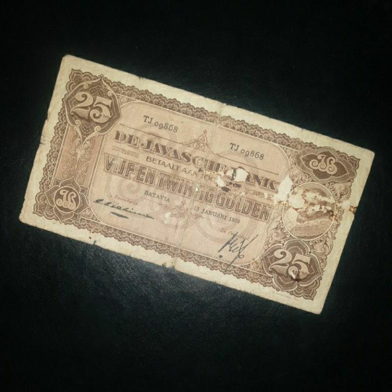Uang Kuno 25 Gulden Seri Coen Variasi Tanda Tangan Michelsen