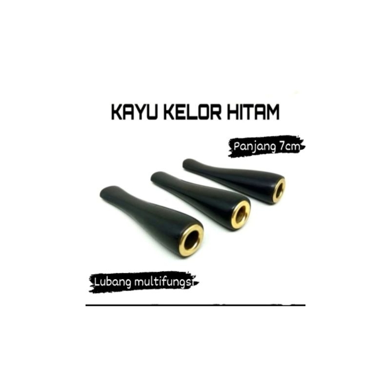 once pipa bulat pipo rokok kayu kelor hitam mini bukan gading panjang 7 cm