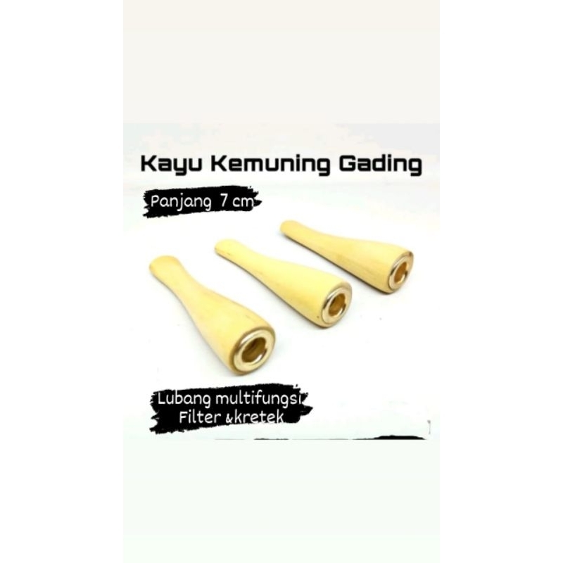 once pipa bulat pipa rokok kayu kemuning bukan gading panjang 7 cm