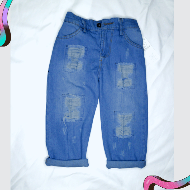 celana jeans sobek anak perempuan / ASH RIPPED JEANS Image 4