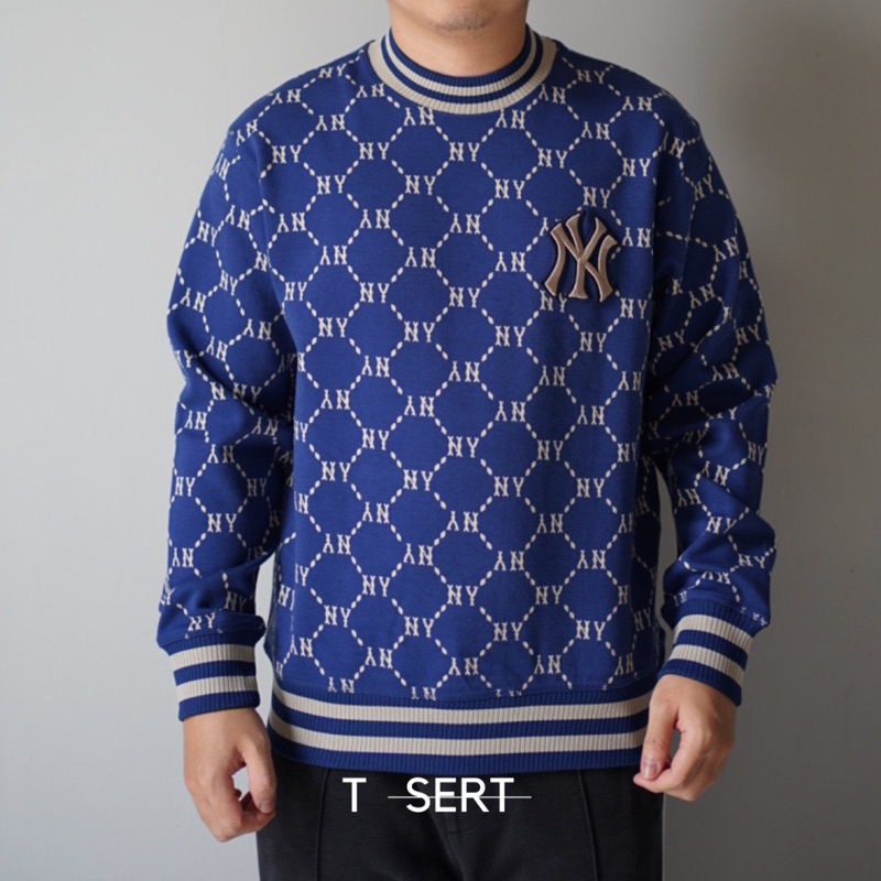 MLB NY Monogram Blue Crewneck ( 100% Authentic )