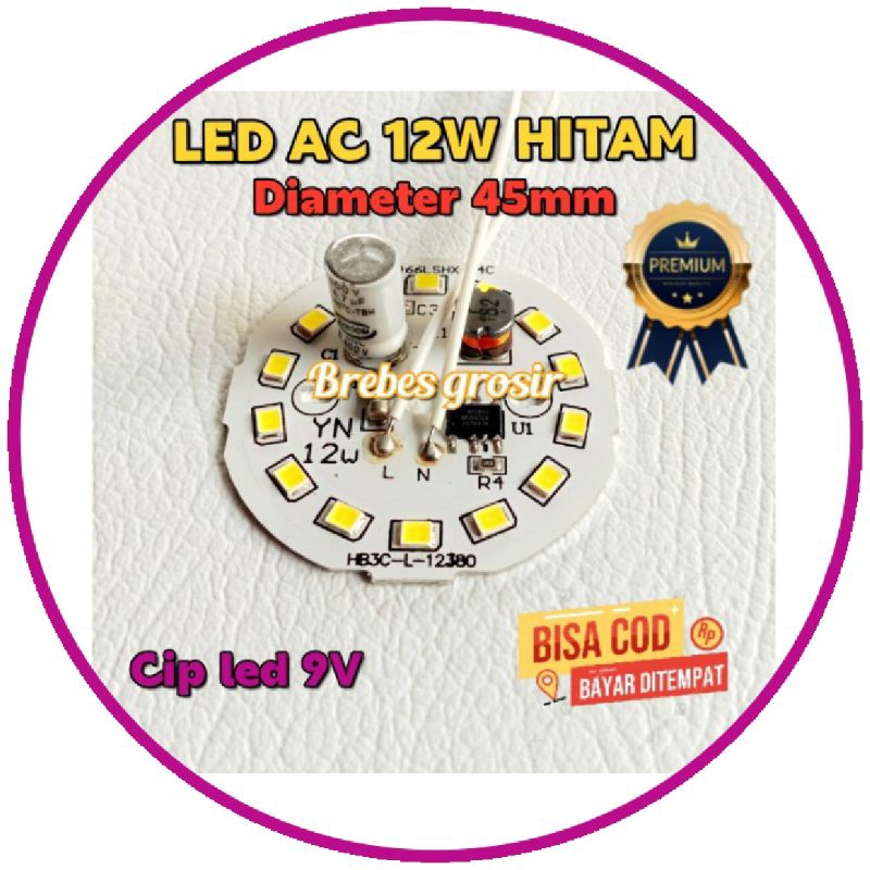 PCB LAMPU LED AC 12W HITAM
