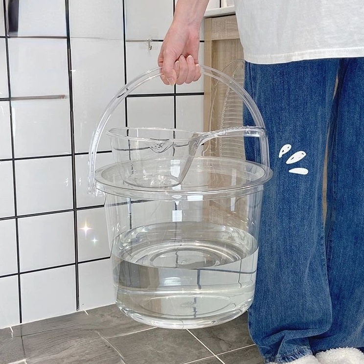 Best Terlaris MDD KJ - Woory Transparan Wash Basin Bucket Set / Ember Transparan Baskom Transparan E