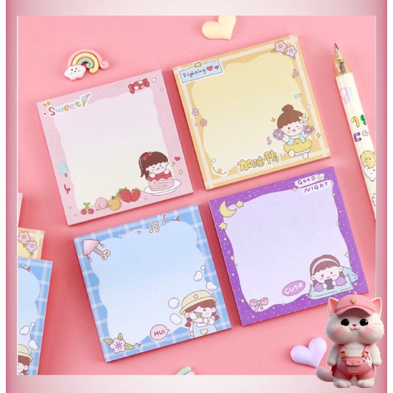 

N129 Sticky Notes Duck Girl Memo Korea Cute Girl untuk Kantor Sekolah
