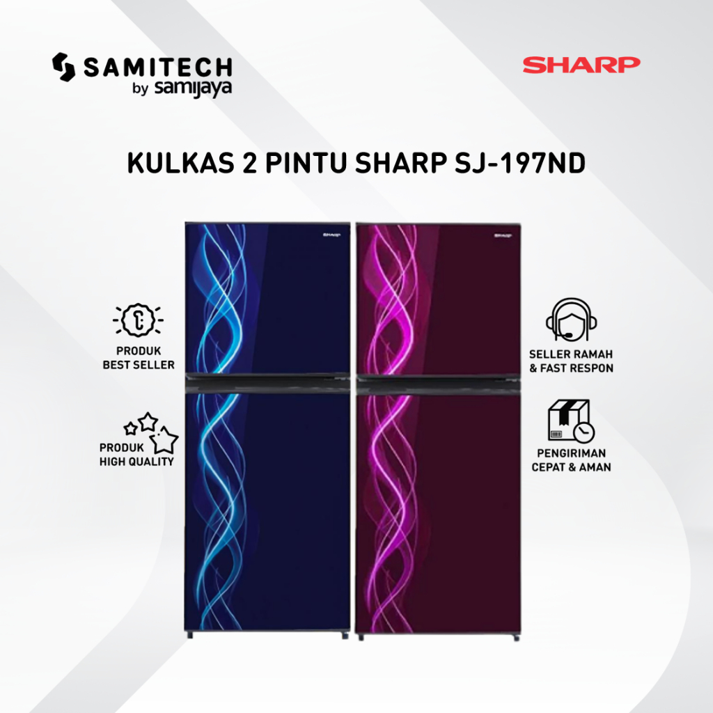 KULKAS 2 PINTU SHARP SJ-197ND / SJ 197ND BERGARANSI