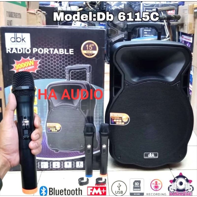 Speaker Portabel Dbk DB 6115c Speaker Portabel 15 Inch Bluetooth