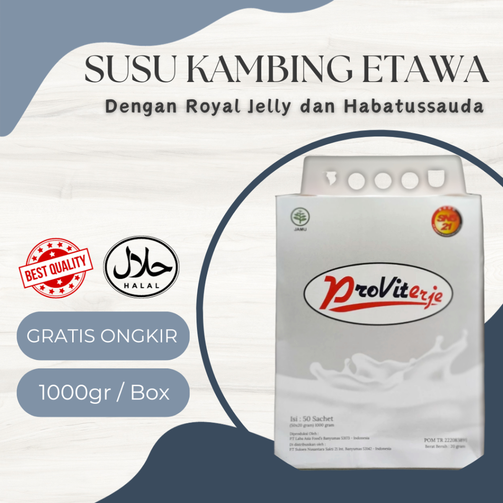 

Susu Kambing Provit Plus Royal Jelly (ProvitErje), Susu Kambing Etawa isi 1 Sachet/ 20gr