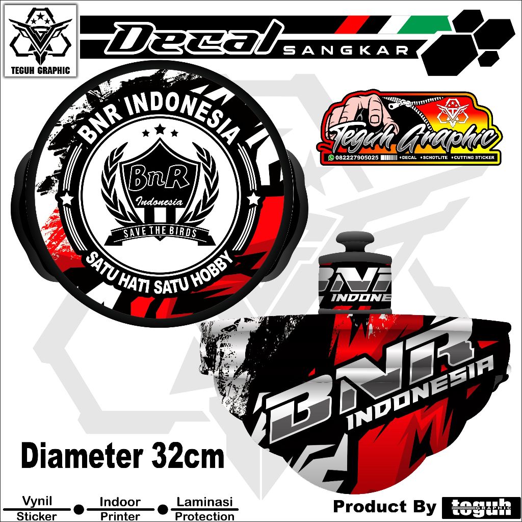 Stiker Tebok T3 Lovebird Decal Sangkar T3 BNR Motif Abstrak